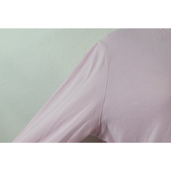 L.L. Bean Light Pink 5 Button Henley Long Sleeve Top Medium Lightweight Stretchy - Picture 6 of 6